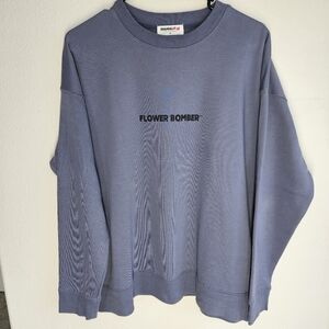 Brandalised Banksy Art Flower Bomber Sweatshirt, Size‎ Medium